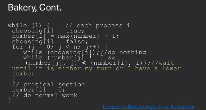 Lamport's Bakery Algorithm