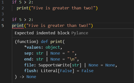 Python Indentation Example