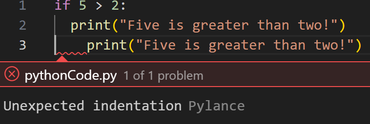 Python Indentation Error Example